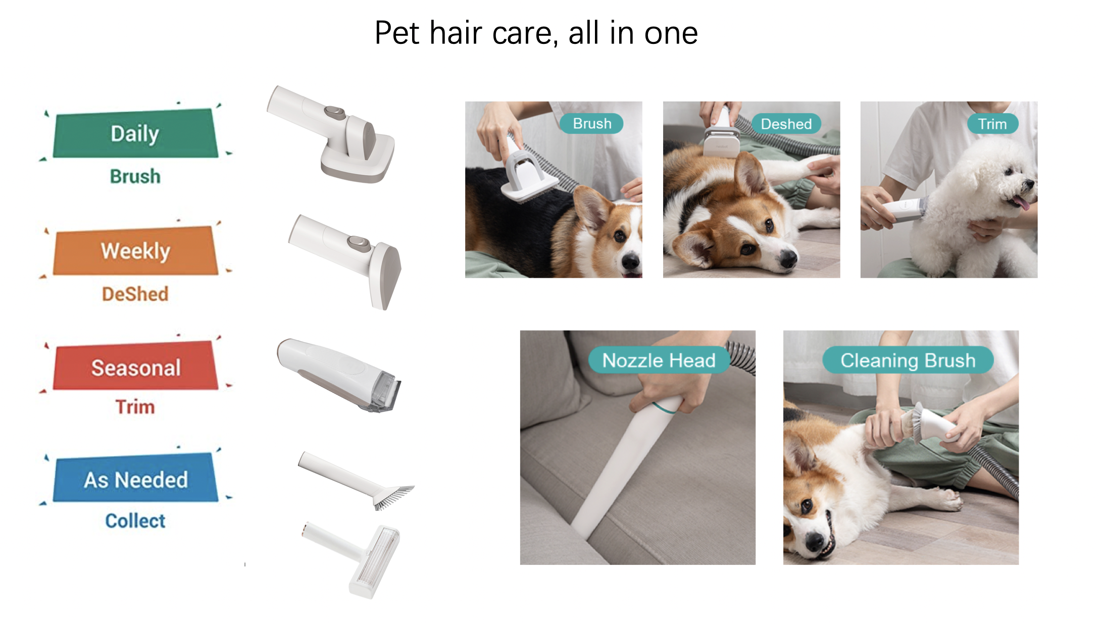 사이클론 디자인 긴 머리를위한 강력한 애완 동물 진공 청소기